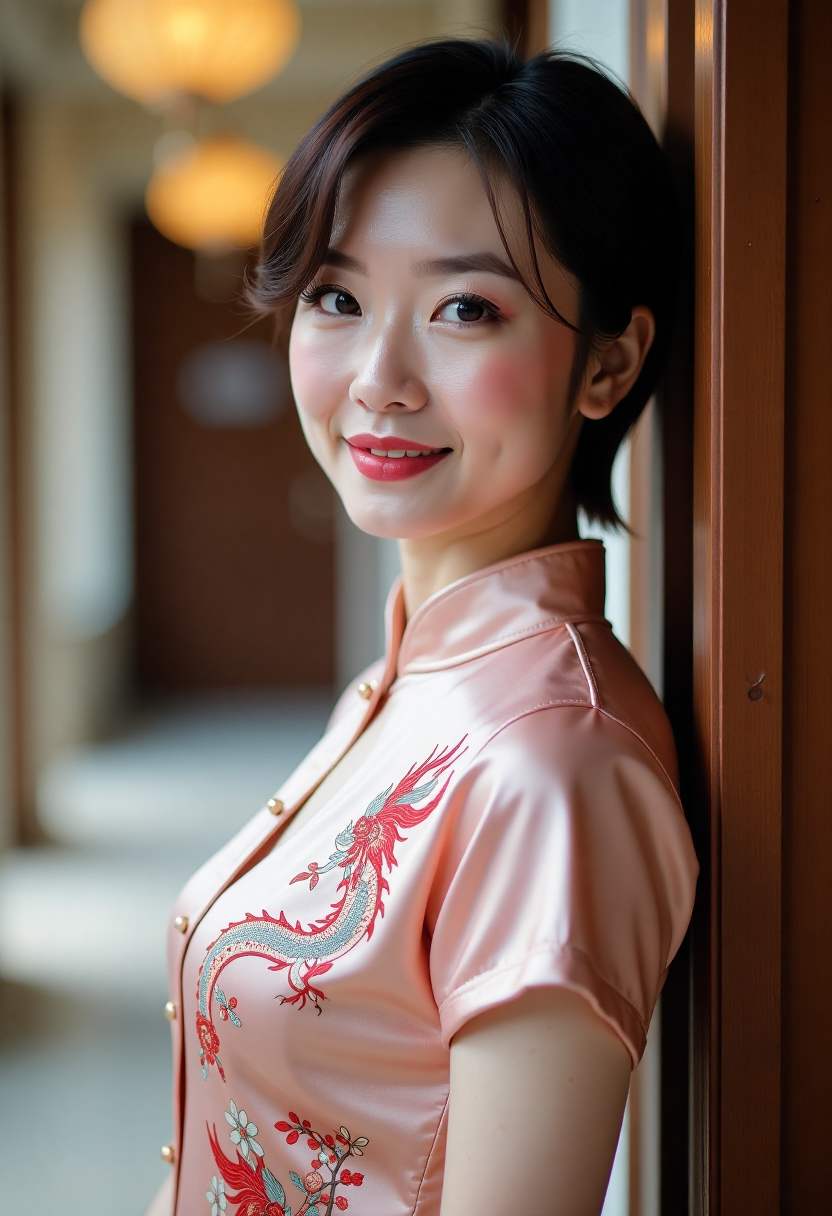 餐桌边拉开的木椅