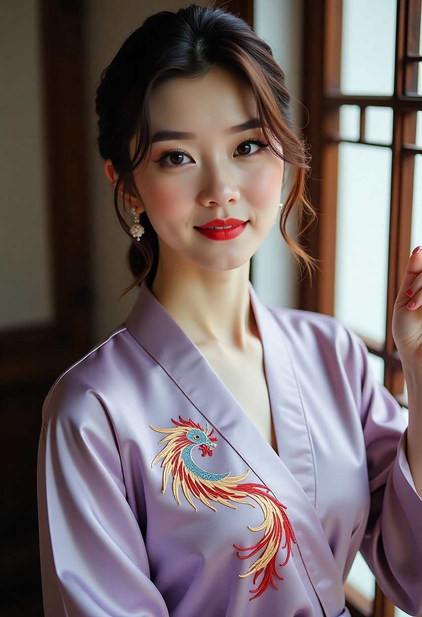 厨房门口摆放的菜篮与围裙